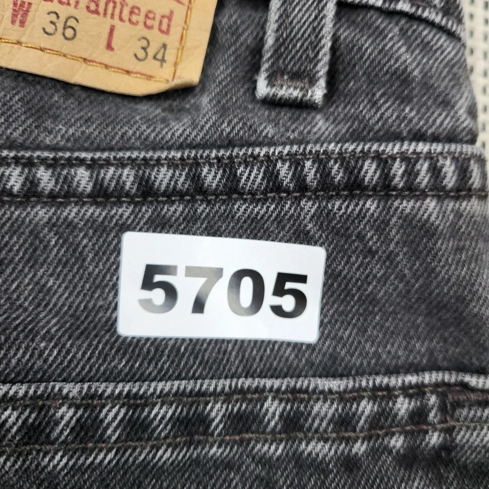 Levis 550 Jeans Mens 36x34 Gray Charcoal Wash Relaxed Tapered Denim Pants Casual